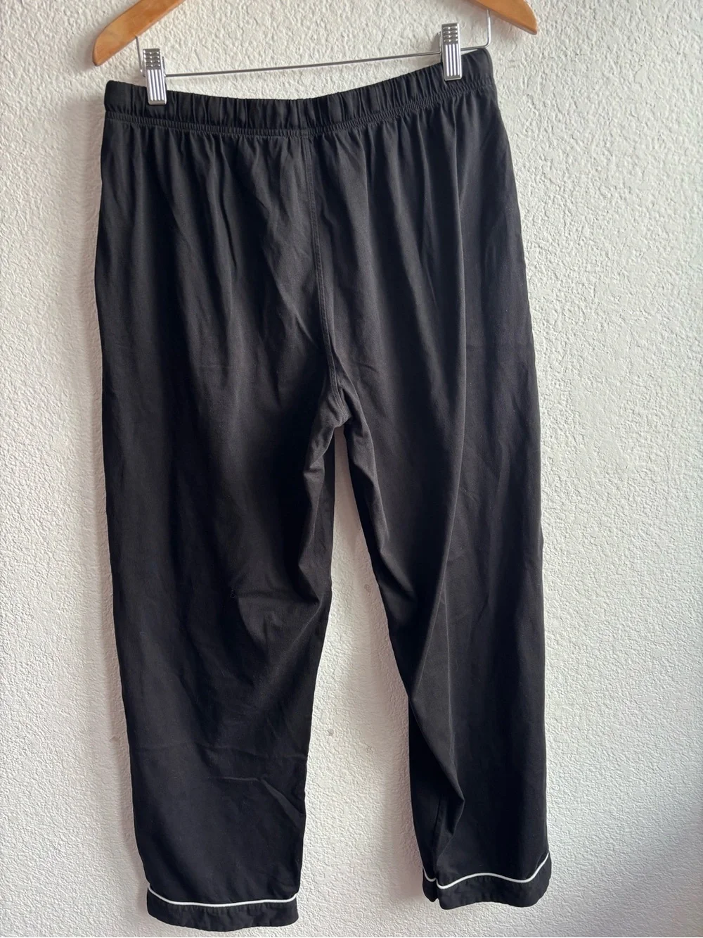 David Archy 100% Cotton Mens Black Drawstring Pajama Pants Size Large